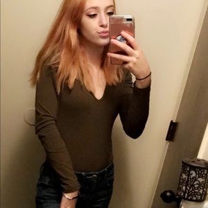 🌻Forever 21 Green Bodysuit